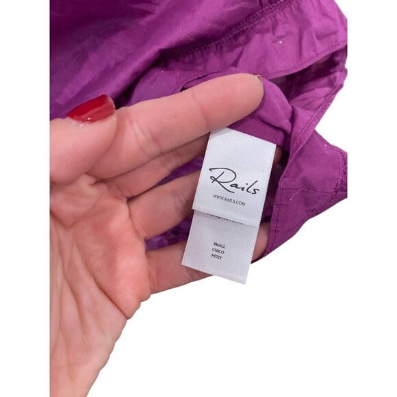 Rails Filomena blouse purple flutter Sleeve Ruffle Lace Berry Size Small - Picture 8 of 9